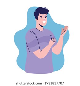 personaje avatar de joven en pie