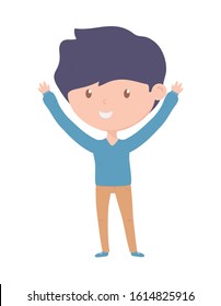 standing young man cartoon on white background vector illustration