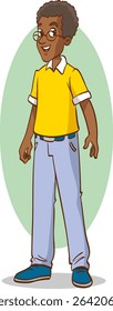 standing young man. Flat vector illustration isolated on white background