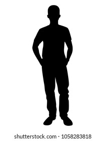 Handsome Man Silhouette Vector On White Stock Vector (Royalty Free ...