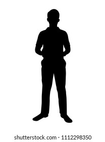 Silhouette Peeing Man On White Background Stock Vector (Royalty Free ...