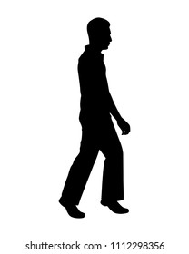 Standing young man silhouette vector