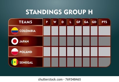 Standings Group match vector illustration. eps10.