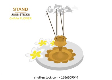 STAND-JOSS STICKS-CHAFA FLOWER VECTOR ILLUSTRATION IN STOCK EPS