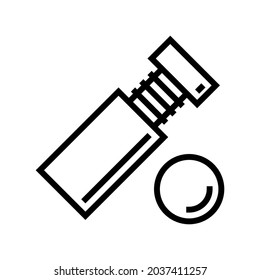 standoff screw line icon vector. standoff screw sign. isolated contour symbol black illustration