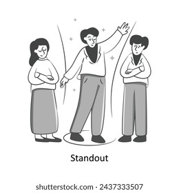 Standout Flat Style Design Vector illustration. Stock illustration