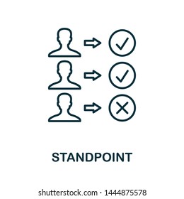 Standpoint outline icon. Thin line concept element from business management icons collection. Creative Standpoint icon for mobile apps and web usage.