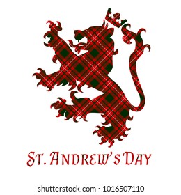 St.Andrew's Day card. Scottish holiday. Vector illustration.