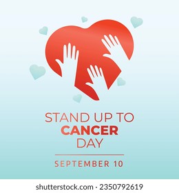 standup to cancer day design template good for  celebration. heart vector design. ribbon vector. flat design. eps 10.