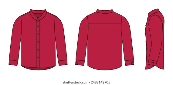 Stand-up collar shirt vector template illustration