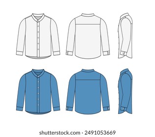 Ilustración de Plantilla de Vector de camisa de cuello alto