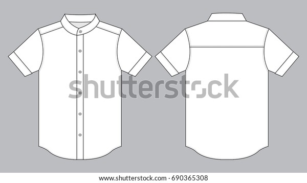 Standup Collar White Short Sleeve Uniform Stock Vector (Royalty Free ...