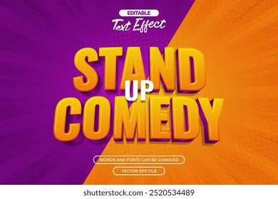 Efeito de texto editável de comédia stand-up