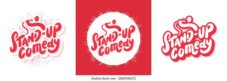 Comedia stand-up. Banners manuscritos vectores.