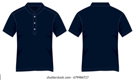 Dark Blue Polo Shirt Template