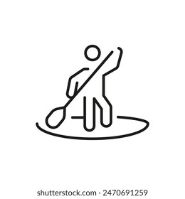 Stand-up paddleboarding icon. Simple stand-up paddleboarding icon for social media, app, and web design. Vector illustration.