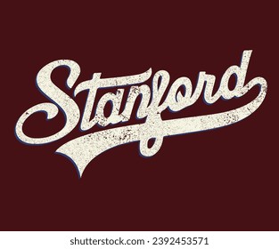 STANFORD, varsity, slogan graphic for t-shirt, vector