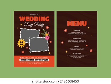 Stange Wedding Invitation Template, Vector invite design for wedding and vip cover template