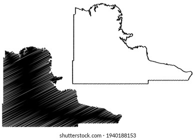 Stanley County, State of South Dakota (U.S. county, United States of America) map vector illustration, scribble sketch Stanley map