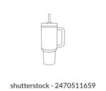 Stanley Cup Outline icon vector. Stanley Cup Outline isolated white background. Vector Illustration