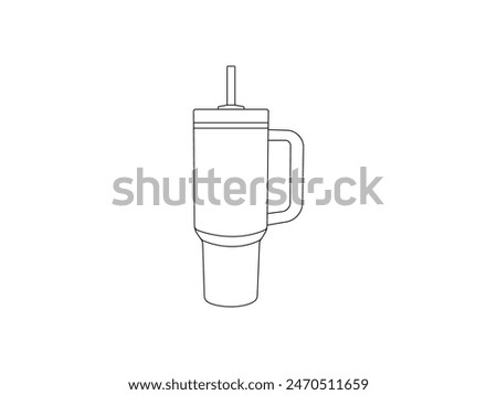 Stanley Cup Outline icon vector. Stanley Cup Outline isolated white background. Vector Illustration