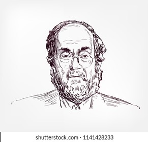 Stanley Kubrick Vector Sketch Illustration Portrait Face