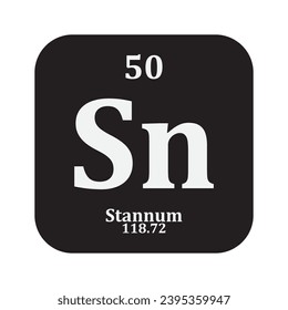 Stannum chemistry icon,chemical element in the periodic table