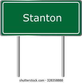 Stanton , California, road sign green vector illustration, road table, USA city