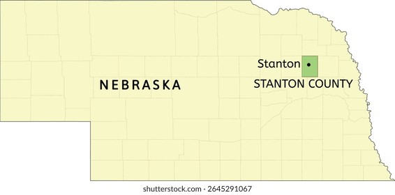 Ubicación en el mapa de Stanton County y la ciudad de Stanton