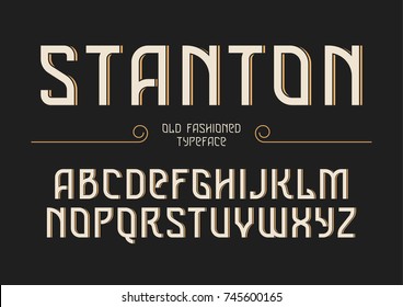 Stanton decorative vector vintage retro typeface, font, alphabet letters, typeface, typography design.