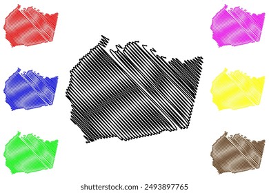 Staphorst municipality (Kingdom of the Netherlands, Holland, Overijssel or Oaverysel province) map vector illustration, scribble sketch map