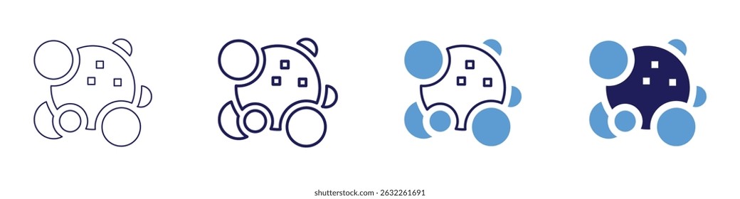 Staphylococcus icon in 4 different styles. Thin Line, Line, Bold Line, Duotone. Duotone style. Editable stroke.