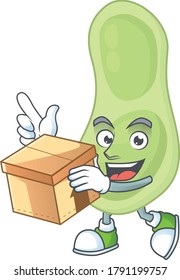 Staphylococcus pneumoniae cartoon design style having gift box. Vector illustration