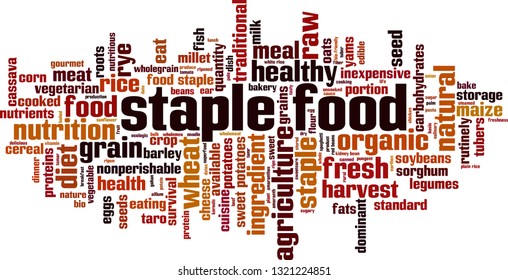 Staple food word cloud concept. Vector illustration