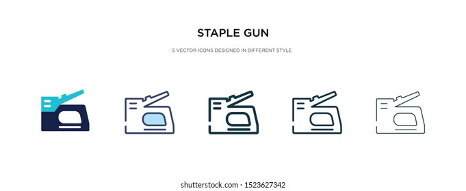 staple gun icon in different style vector illustration. two colored and black staple gun vector icons designed in filled, outline, line and stroke style can be used for web, mobile, ui