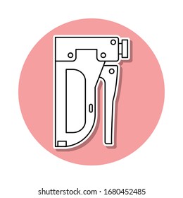Staple gun sticker icon. Simple thin line, outline vector of Home repair tool icons for ui and ux, website or mobile application