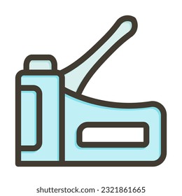 Staple Gun Thick Line Filled Colors For Personal And Commercial Use.
