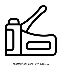 Staple Gun Vector Line Icon Design