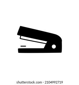 Staple Icon in black flat glyph, filled style isolated on white background