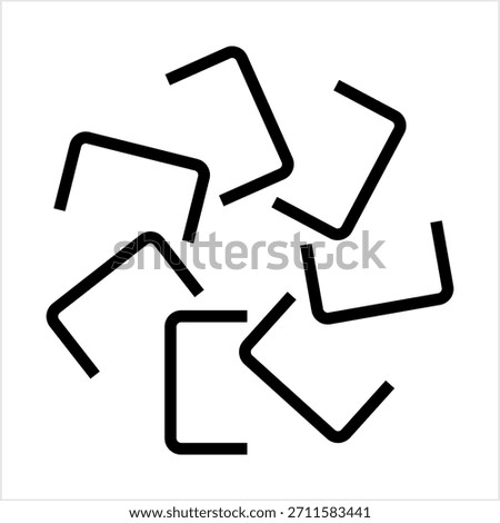 Staple Pin Icon, Stapler Metal Staple Fastener Vector Art Illustration