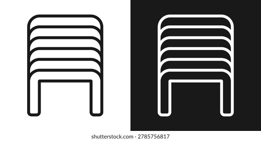 Staple Pins Icon In Black And White Line Style