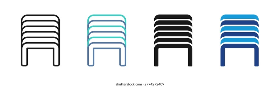 Staple Pins icon set multiple style collection
