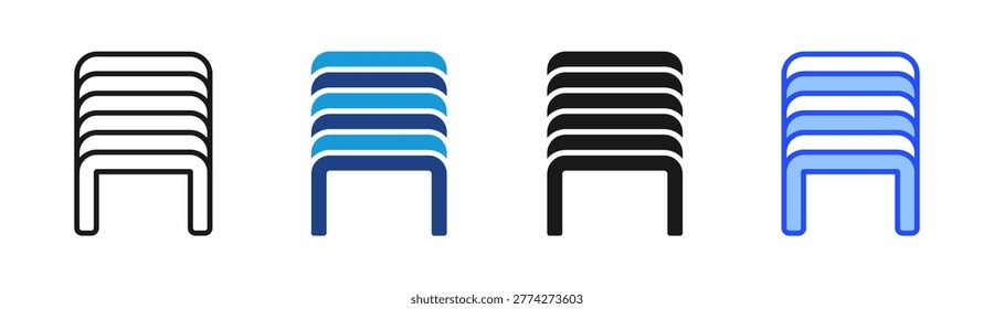 Staple Pins icon set multiple style collection