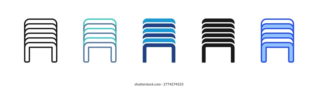 Staple Pins icon set multiple style collection