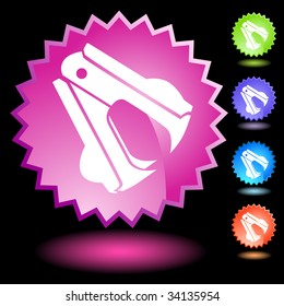 staple remover icon neon