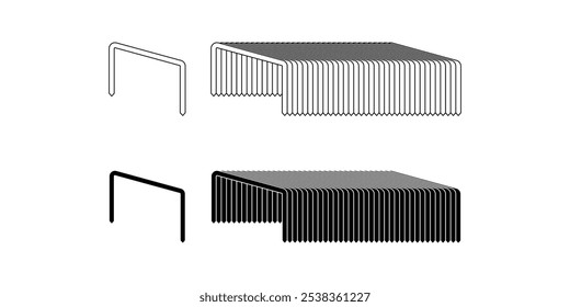 Ícone de faixas de grampeamento definidas isoladas no plano de fundo branco