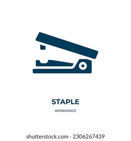 staple vector icon. staple, paper, business filled icons from flat workspace concept. Isolated black glyph icon, vector illustration symbol element for web design and mobile apps