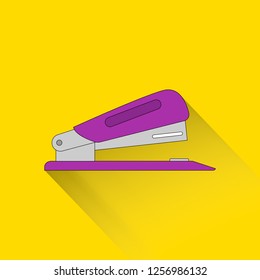 Stapler color flat icon design whit yellow background