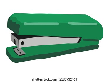 Stapler doodle. Vector illustration of office and school stationery equipment. Cartoon style clipart isolated on white background.
