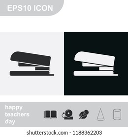 Stapler flat black and white vector icon.